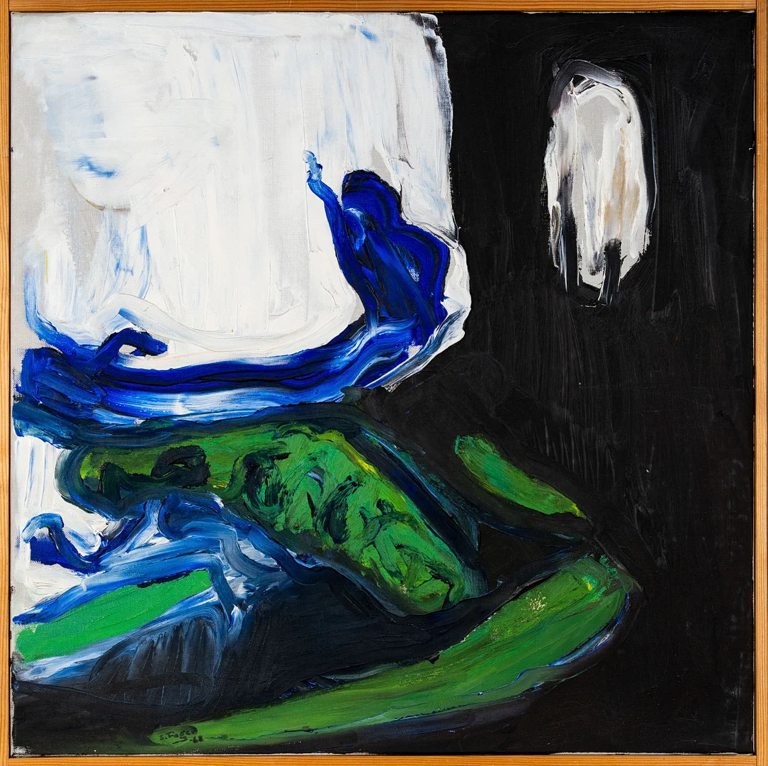 SIXTEN FAGER. Olja på duk, "Tidig grönska", Signerad, 1968. — Paintings — Norrlands Auktionsverk