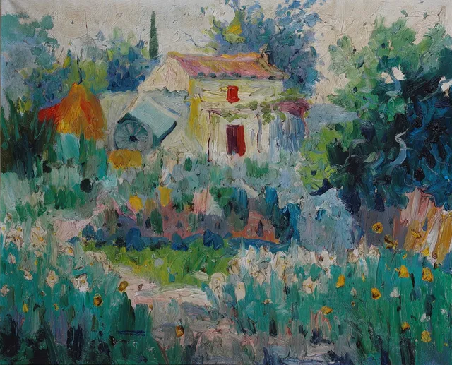 CASIMIR MARTÍNEZ TARRASSÓ. “Un rincón de Calella de Palafrugell, Gerona”.