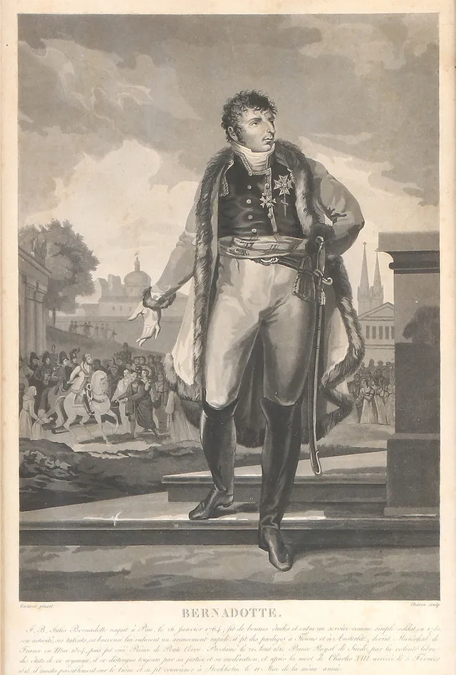MARTINET. EFTER. Grafikt blad. Jean Baptiste Bernadotte (Karl XIV Johan).