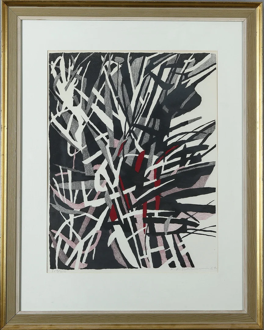 KARL AXEL PEHRSON. "Polonäs", färglitografi, signerad och numrerad 117/310. — Engravings & Prints — Auktionshuset Kolonn