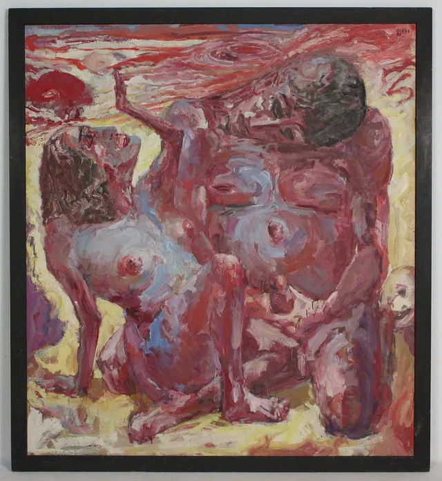 HUBERTUS GIEBE (bk). 'Der einsame Herr', 1982, Öl auf Leinwand, signiert.