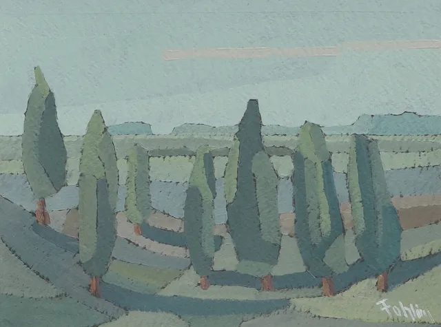 GUNNAR FOHLIN. Olja på papper, naturmotiv, signerad.