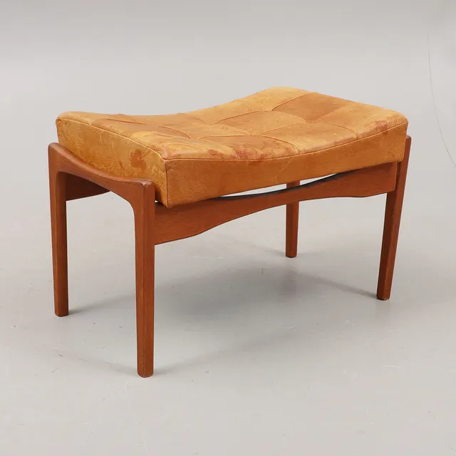 PALL, skinn/teak, 1960-tal.