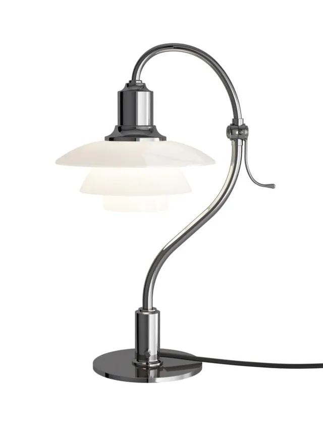 Poul Henningsen / Louis Poulsen. PH 2/2 'The question mark'. Table lamp, chrome.