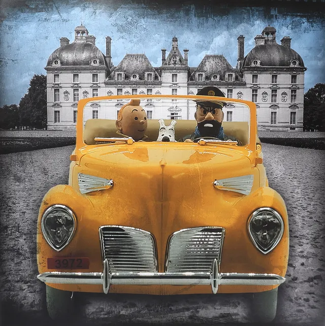 LARS TUNEBO. Mixed media, ”Leaving the Mansion”, signerad, numrerad 16/30.