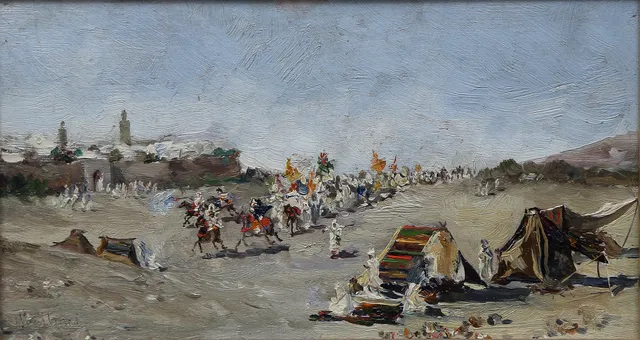 JOSÉ GALLEGOS Y ARNOSA. Arab camp.