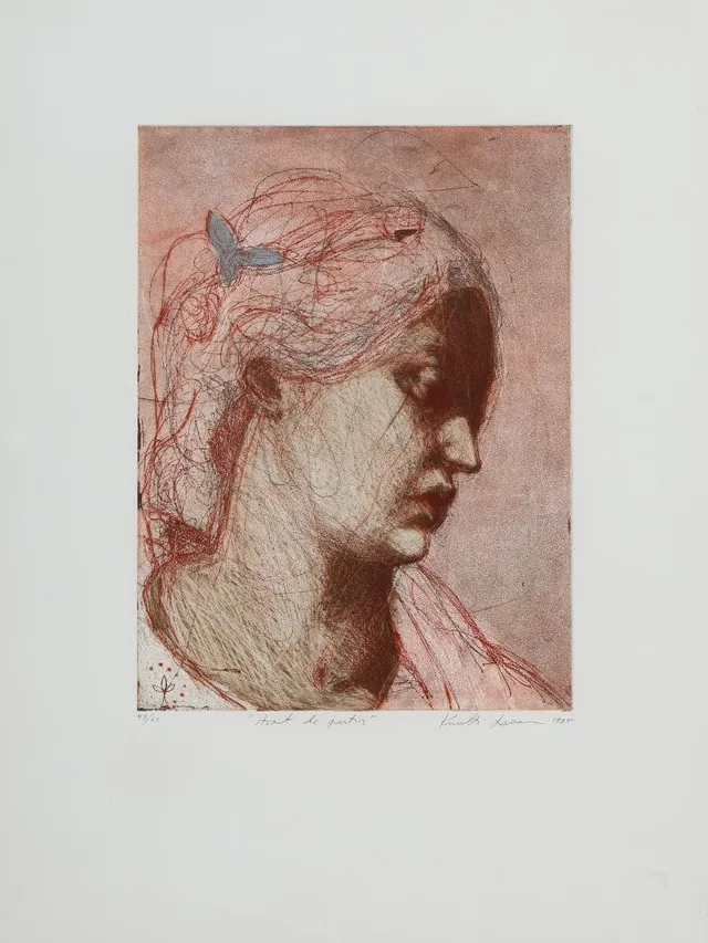“Avant de Partir”, 1995. Signed Kuutti Lavonen, 48/60. Etching. Sheet size 54×40 cm.
