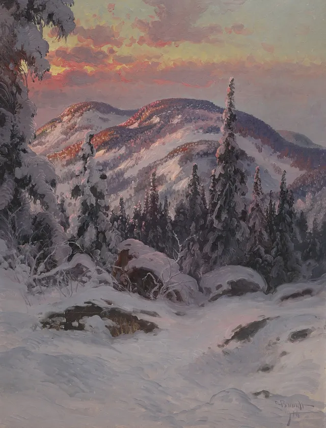 CARL BRANDT. Olja på duk, vinterlandskap, signerad och daterad 1916.