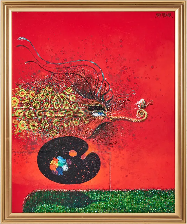 ARDY STRÜWER. "Sunsetmirage", olja på duk, signerad samt daterad 1989.