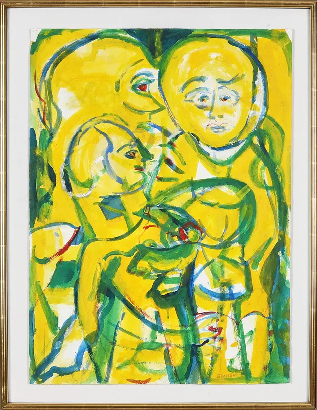 HERBERT GENTRY. Figurkomposition, signerad Gentry, akvarell på papper.