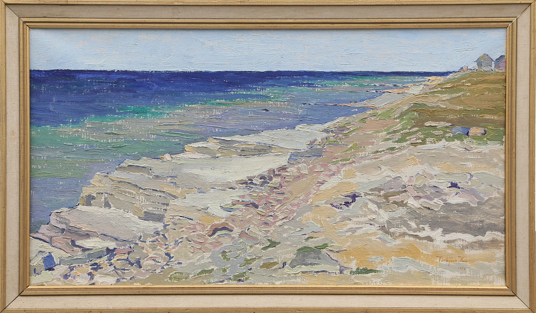 TORBJÖRN ZETTERHOLM. OLJA på duk "Strand vid Byxelkrok, Öland" signerad, 1950. — Paintings — Kalmar Auktionsverk