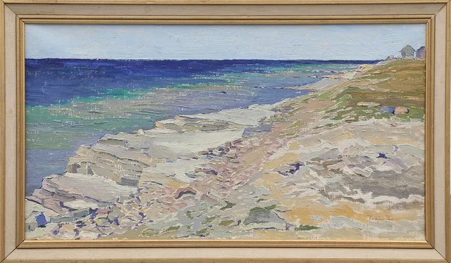 TORBJÖRN ZETTERHOLM. OLJA på duk "Strand vid Byxelkrok, Öland" signerad, 1950.