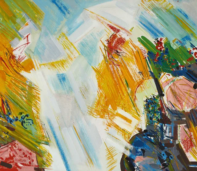 WILGOT LIND (1915-1996), "Mot rymden", signerad, olja på duk.