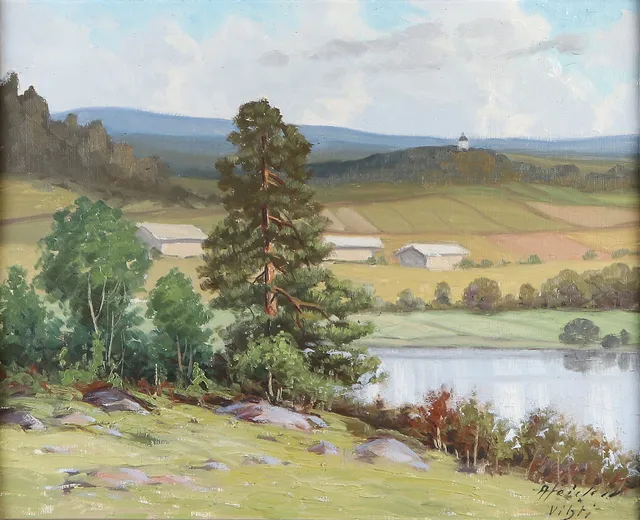 ARTHUR HEICKELL. Oljemålning på duk. "Vihti".