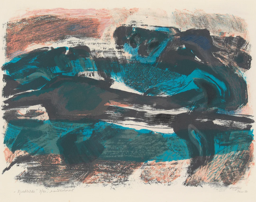 Nesjar, Carl — "Fjordbilde" 1986 — Kunst/Grafikk — Blomqvist