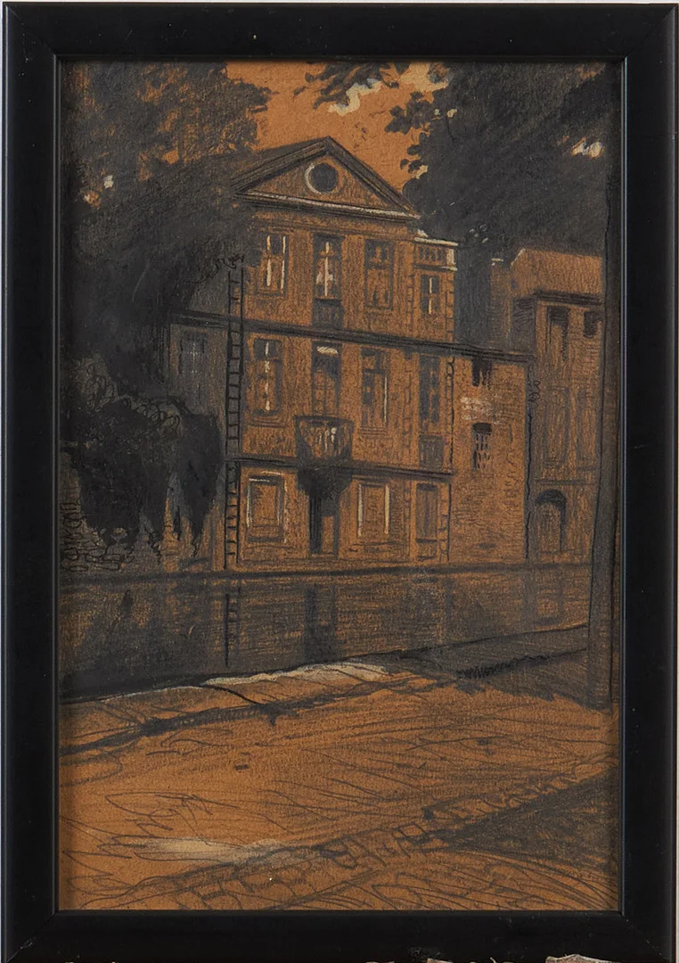 OKÄND KONSTNÄR, blyerts/kolkrita, enligt text a tergo Sager Nelson, utställd på Aguelimuseet, sommaren 1927. — Drawings — Stockholms Auktionsverk Magasin 5