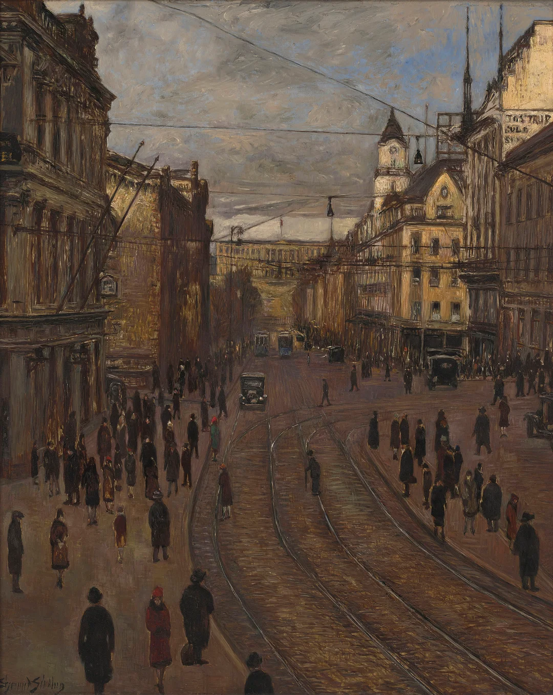 Sinding, Sigmund — Karl Johan mot Slottet — Kunst/Maleri — Blomqvist