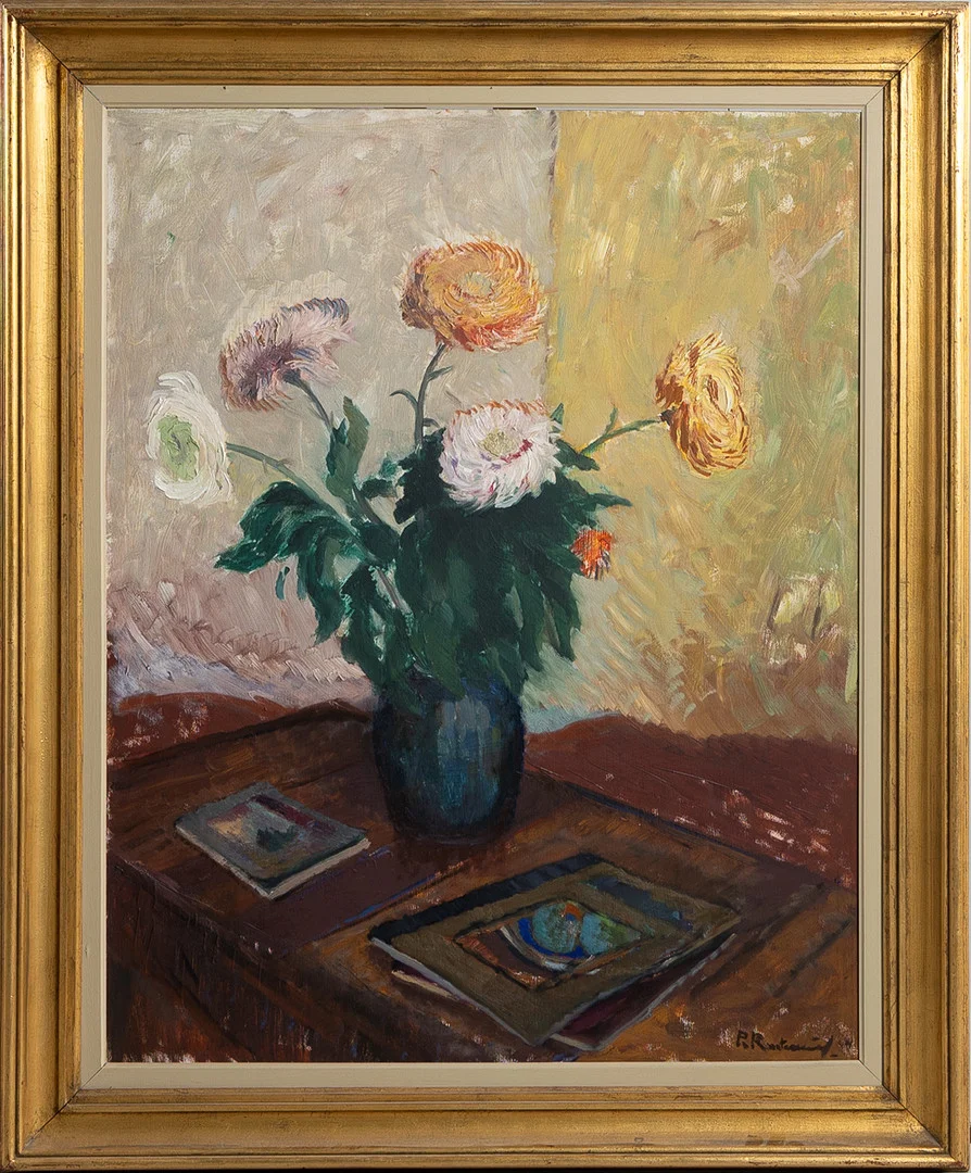 PATRIK REUTERSWÄRD (1886-1971). Stilleben, olja på pannå, 1940-tal. — Paintings — Stockholms Auktionsverk Helsingborg
