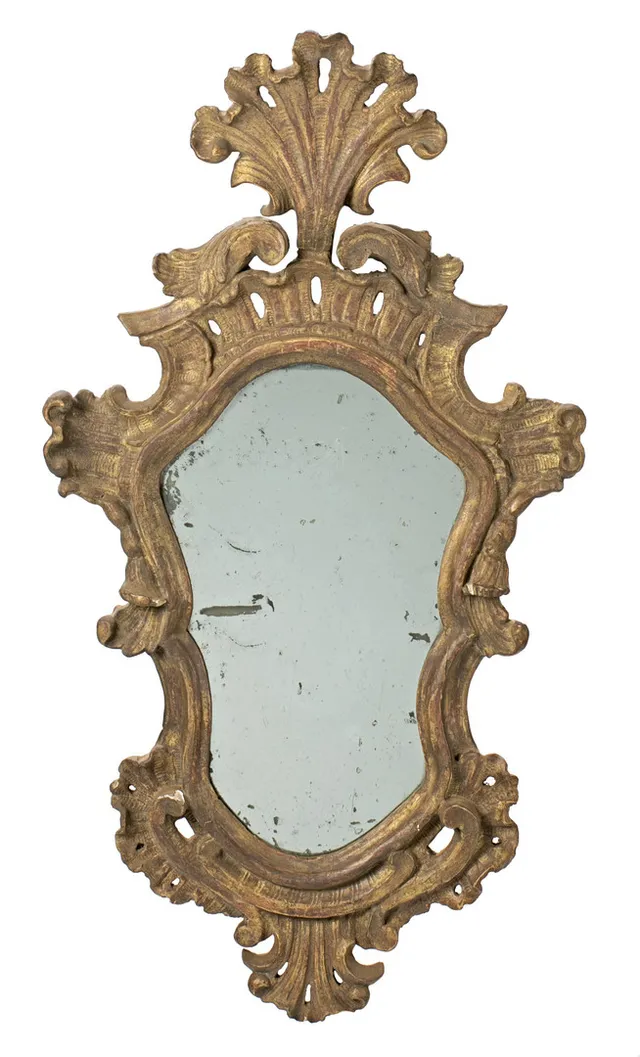 Charles III ornamental mirror in carved and gilt wood, third quarter of the 18th Century.