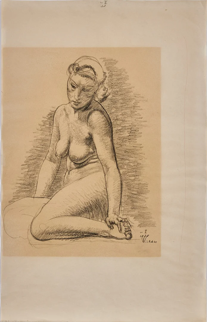 EDUARD WIIRALT. Nakenstudie. — Engravings & Prints — Stockholms Auktionsverk Magasin 5
