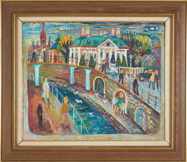 ELIS RYBERG. Riddarhuset, olja på duk, signerad.