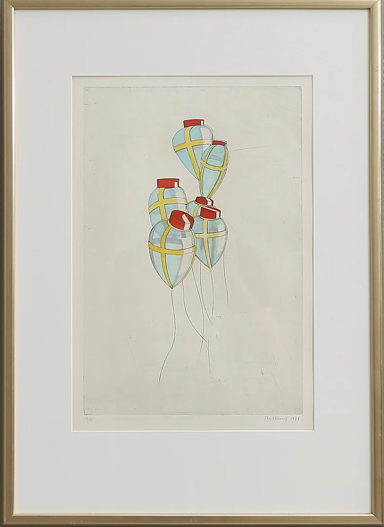 STEN EKLUND. Handkolorerad etsning. Signerad, numrerad och daterad 1978. — Engravings & Prints — Gomér & Andersson Linköping