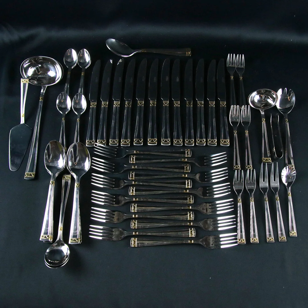 MATBESTICK, 72 delar, "Athena", rostfritt stål, Bachmayr, Solingen, Tyskland. — Other metals — Höganäs Auktionsverk