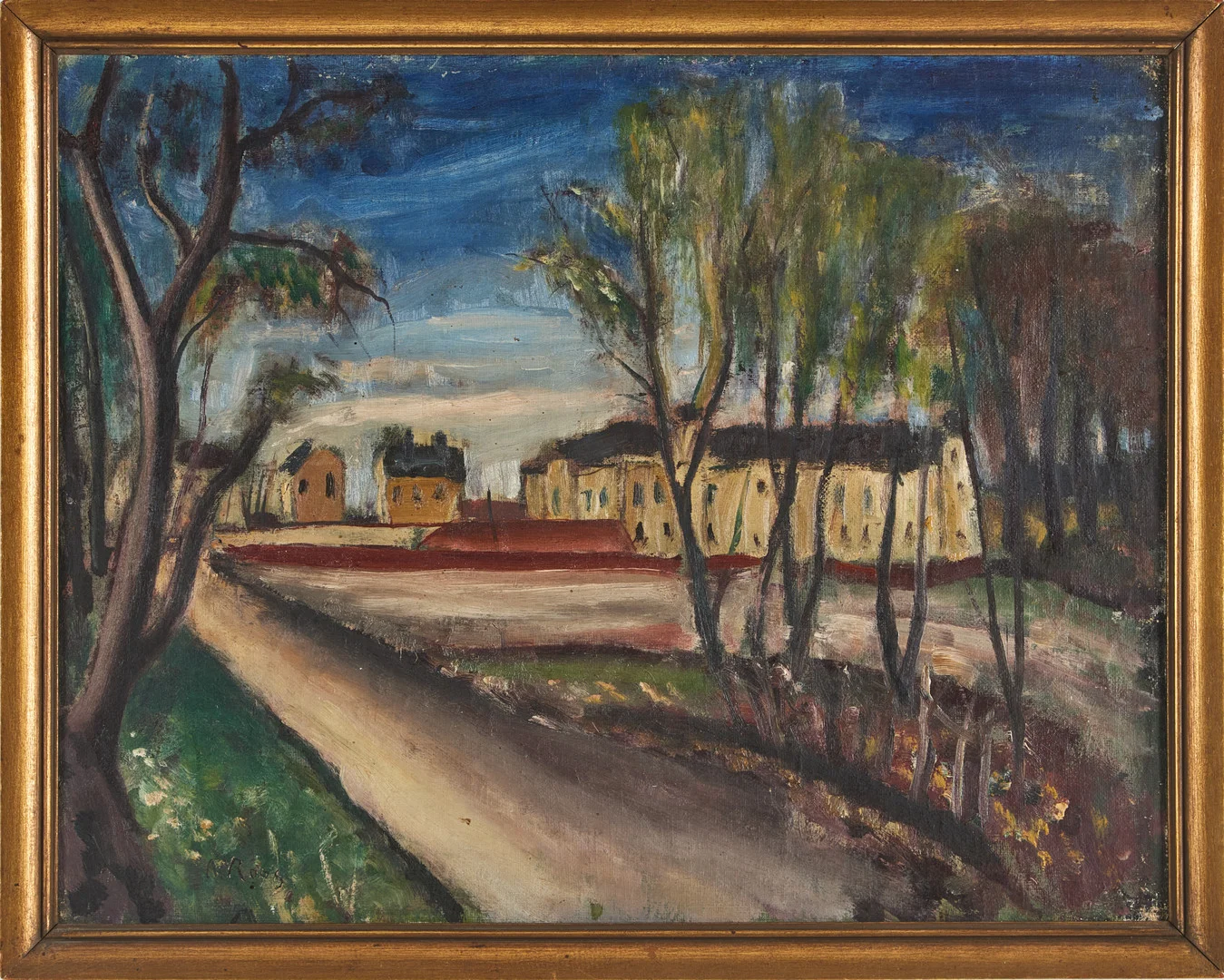 ALEXANDER ROOS. Motiv från Långholmen, olja, signerad. — Paintings — Stockholms Auktionsverk Magasin 5