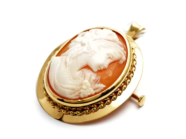 Hänge/Brosch med camé 18K 6,7g
