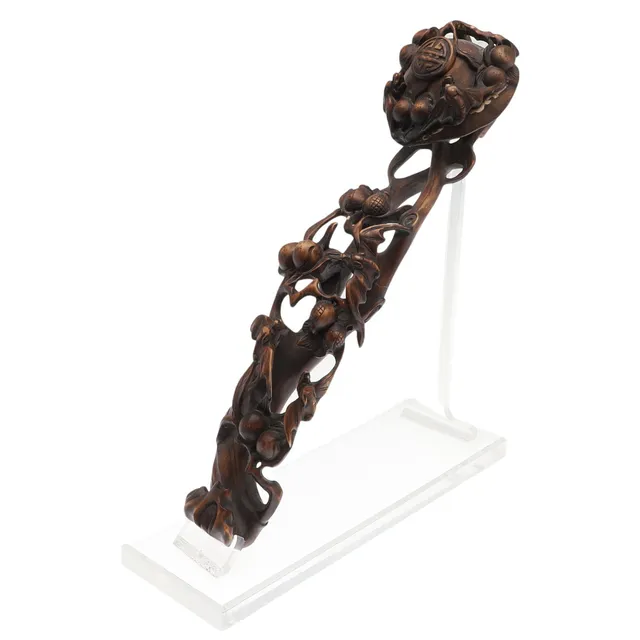 CHINESE CARVED WOODEN RUYI SCEPTRE.