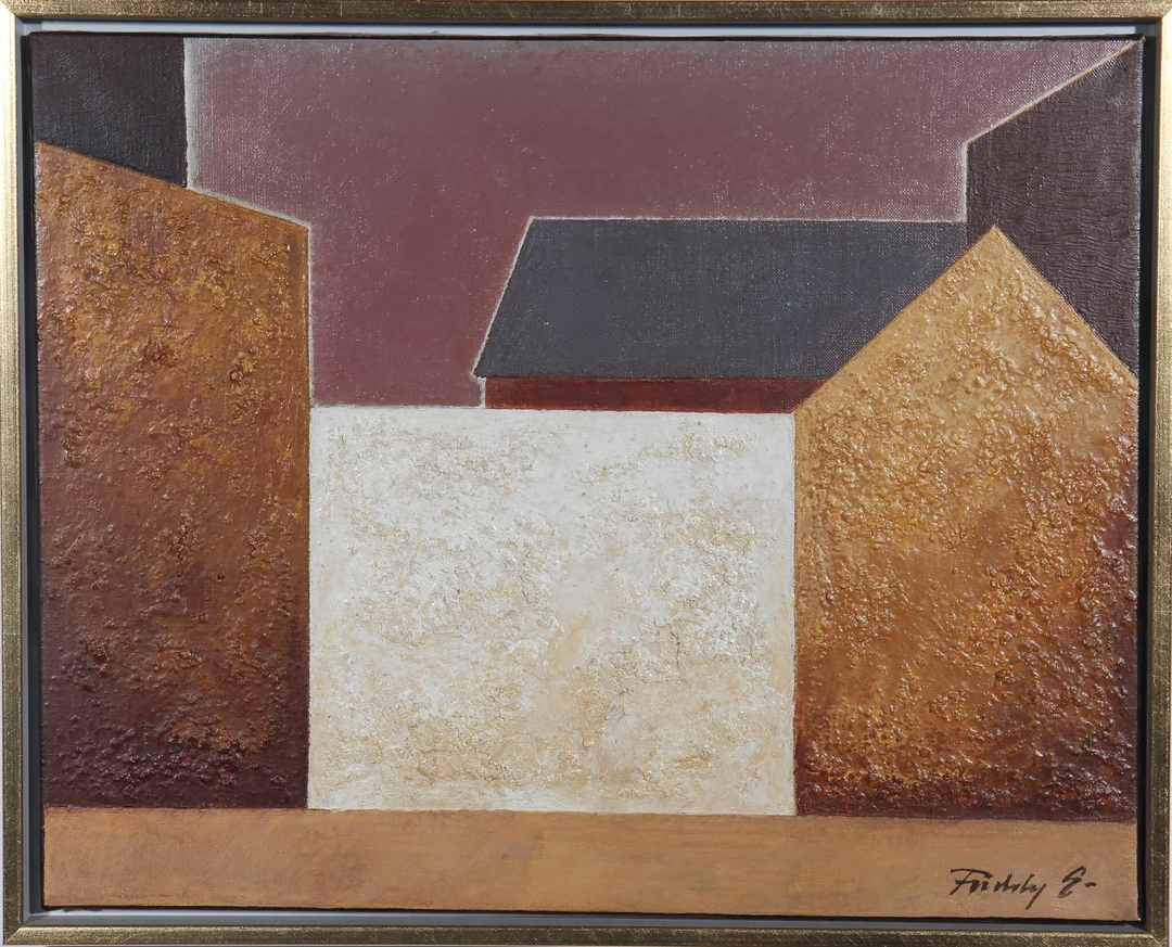 Freddy Eriksen. Composition with houses — Paintings and sculptures/Modern pictorial arts — Lauritz