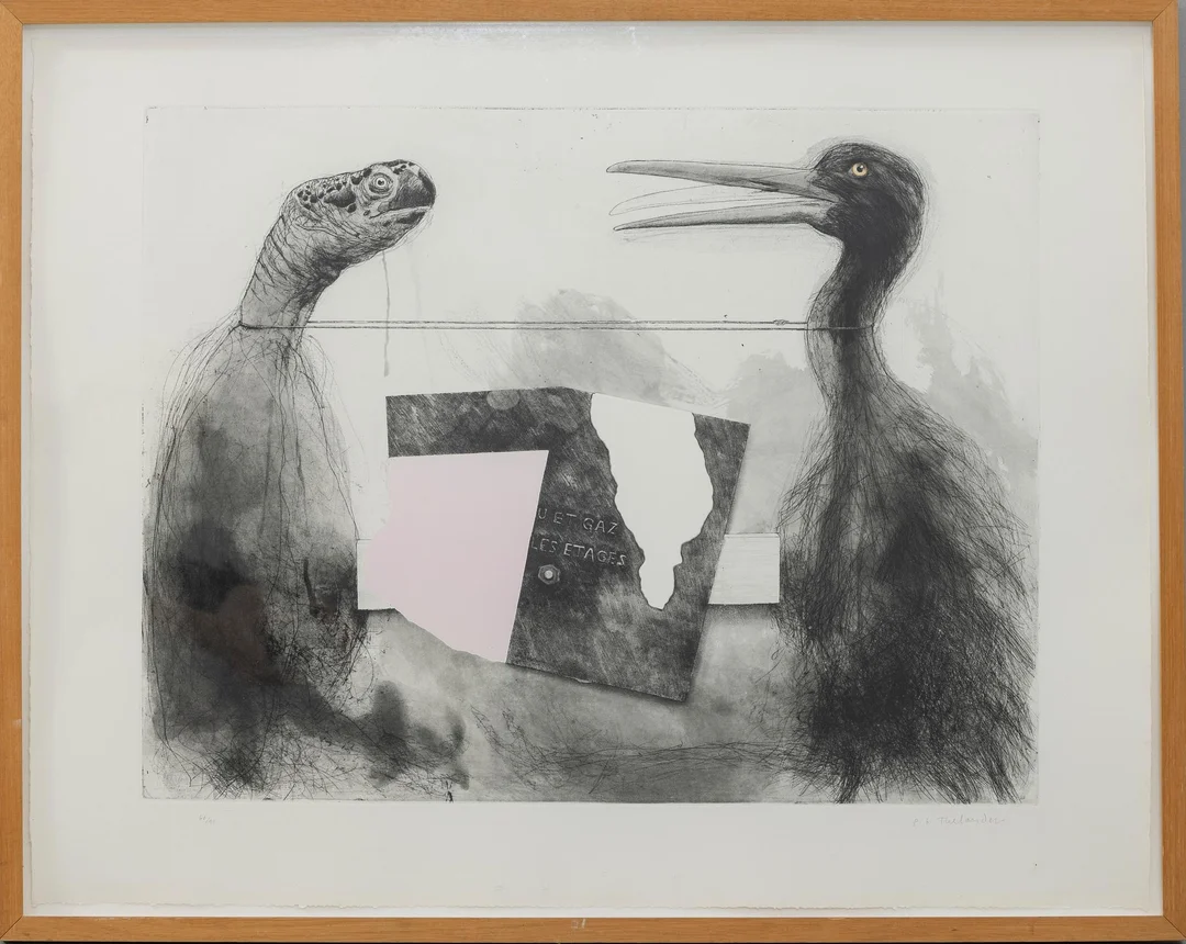 PG Thelander, Sköldpadda och stork. — Konst/Grafik — Bukowskis