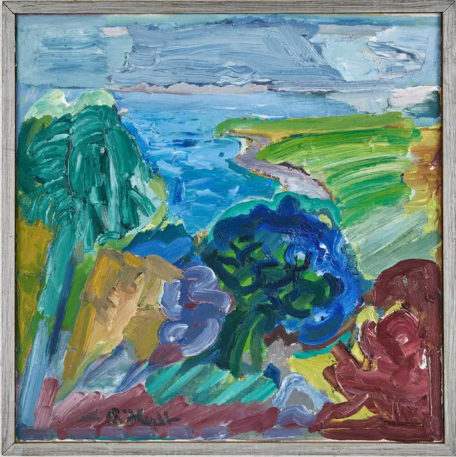 RAGNAR HULT (SVERIGE, 1916-1986). `Ny dag, Biscayabukten`, olja på duk.