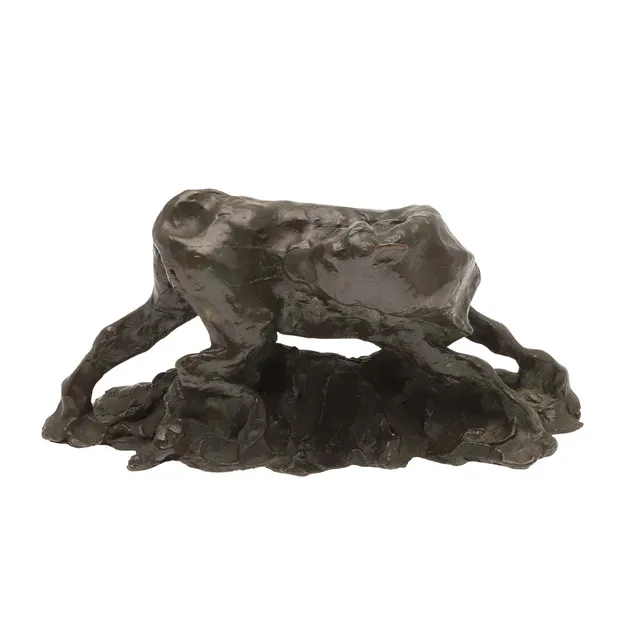 LISSA BORKOWSKI, (B.1949). 'SCRATCHING CALF'`.