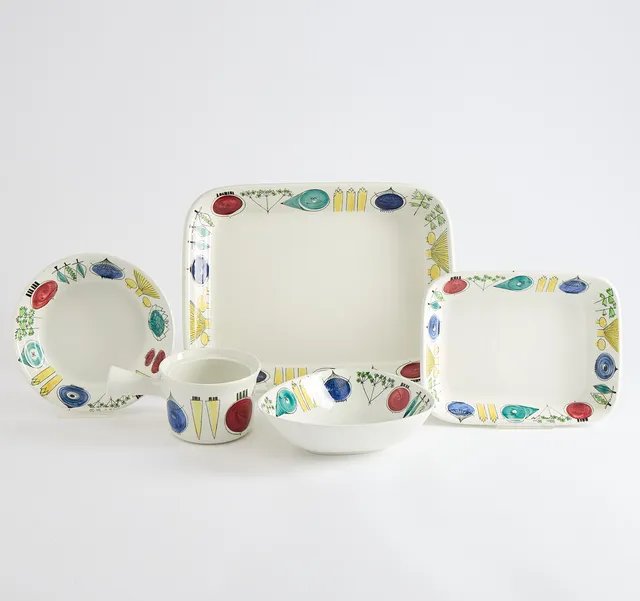 MARIANNE WESTMAN. Servisdelar, "Picknick", porslin, 6 delar.