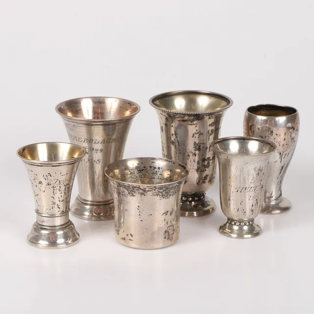 POKALER, 6 stycken, silver.