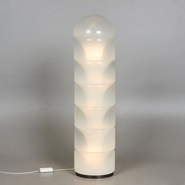 CARLO NASON. Mazzega, Stehleuchte / Lampe, Modell 'Lt316', Muraonoglas, Metall, Entwurf 1970, Italien.