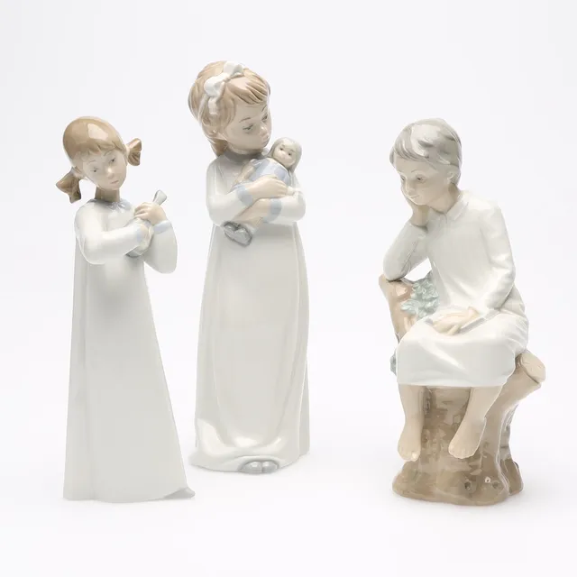 FIGURINER, 3 stycken, Lladro, Spanien.