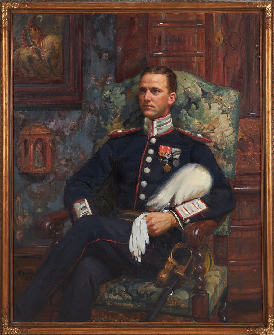 IVAR KAMKE. Porträtt Major Allan Winge, olja på duk, signerad och daterad 1919. — Paintings — Stockholms Auktionsverk Sickla