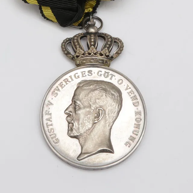 MEDALJ, silver, Gustav V.