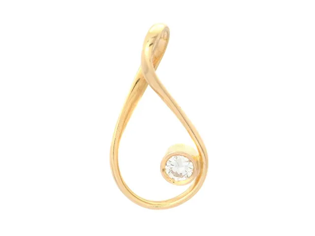 HÄNGE, 18K guld, briljantslipad diamant ca 0,15 ct, ca TW/VS, höjd 23 mm, vikt 1,9 g, diamanten är skadad.