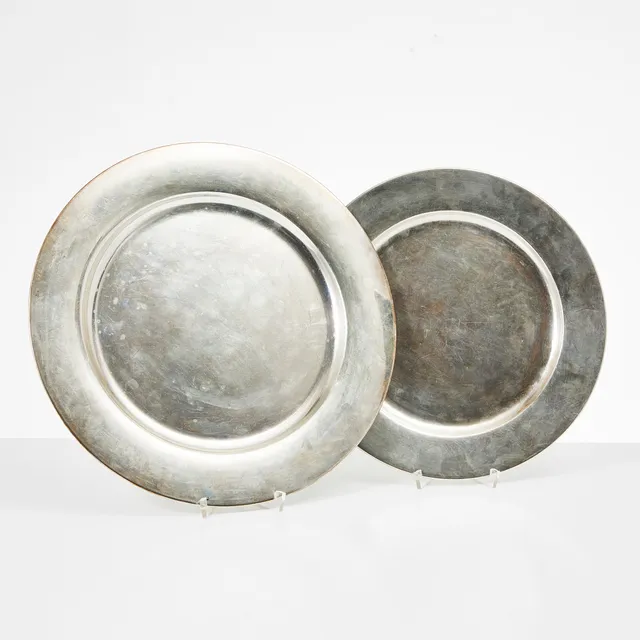 C G HALLBERG. Fat, 2 st, silver, Stockholm 1947.