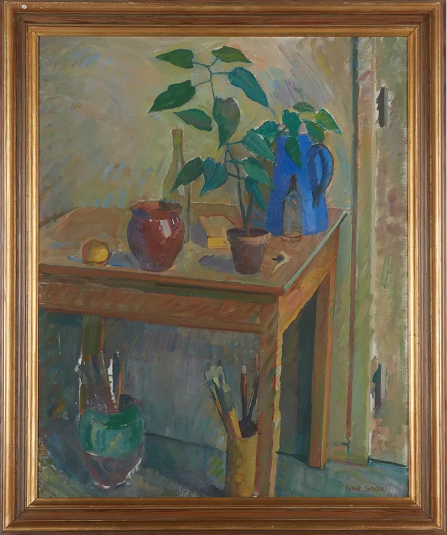 GUNNAR SVENSSON (1892-1977): Blomsterstillben, olja på duk, signerad Gunnar Svensson.