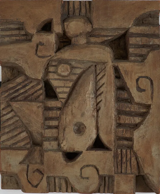 BENGT MALMQUIST. Relief, skuren i trä, bronserad, signerad a tergo.