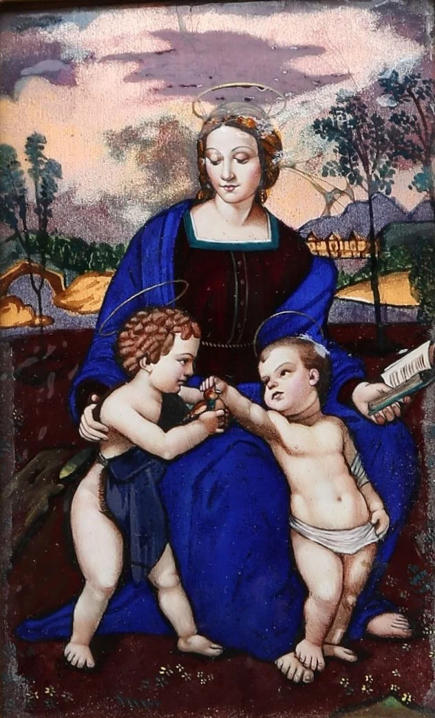 FRENCH SCHOOL, PROBABLY LIMOGES, EARLY DECADES 20TH CENTURY. Madonna of "cardellino". — Other — Balclis