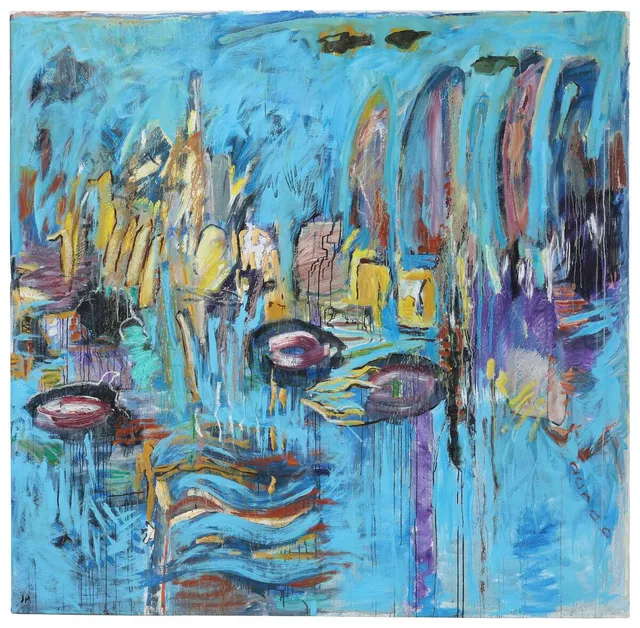 Untitled. Signed JM. Oil on canvas. 200×205 cm. Unframed.