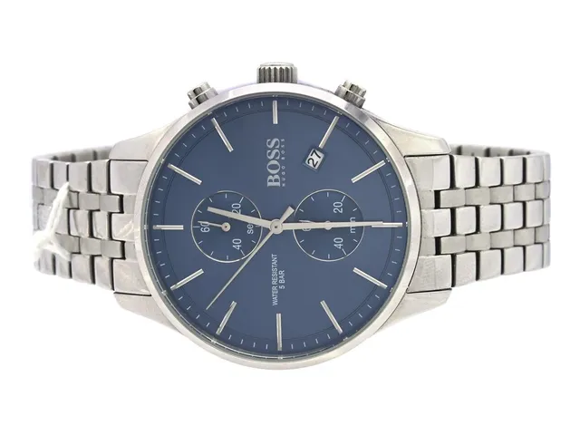 Hugo Boss, stål, quartz, 42mm, HB 407.1.14.3510, snr. 11.169.935, datum, safirglas, stållänk, viklås, manual i box