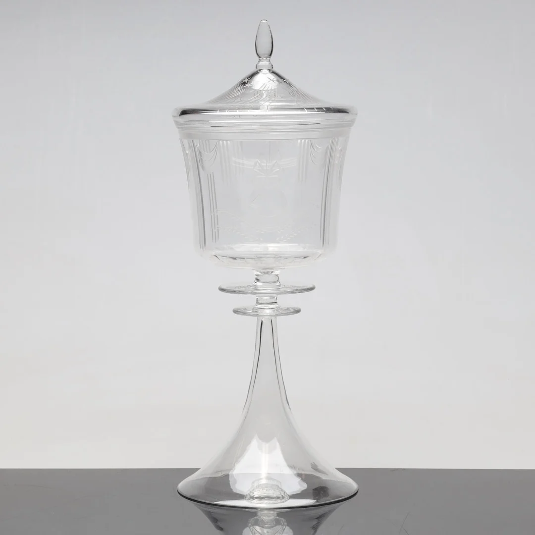 EWALD DAHLSKOG. Pokal med lock, kristall, Kosta 1926–29. — Art glass — Gomér & Andersson Nyköping
