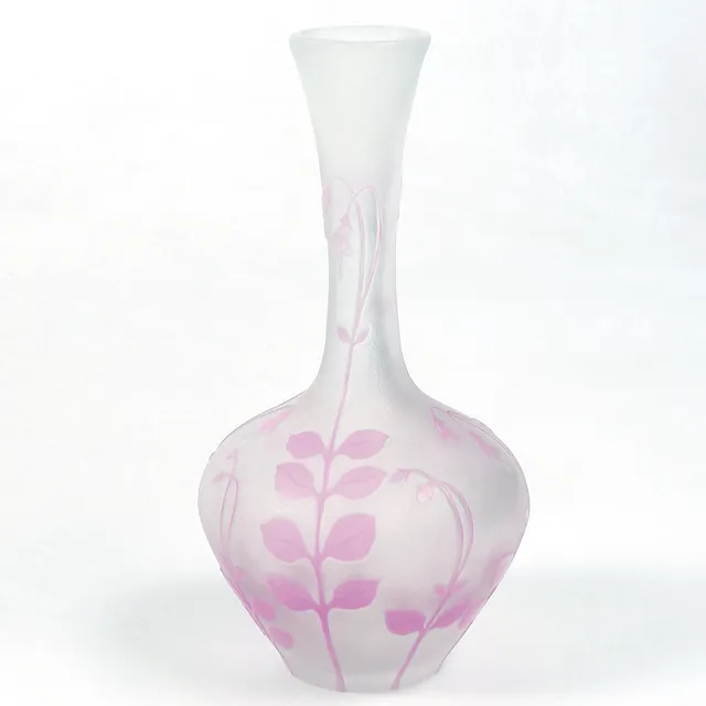 KARL LINDEBERG. Vas, glas, jugend, signerad, Kosta glasbruk, omkring 1900-1910.