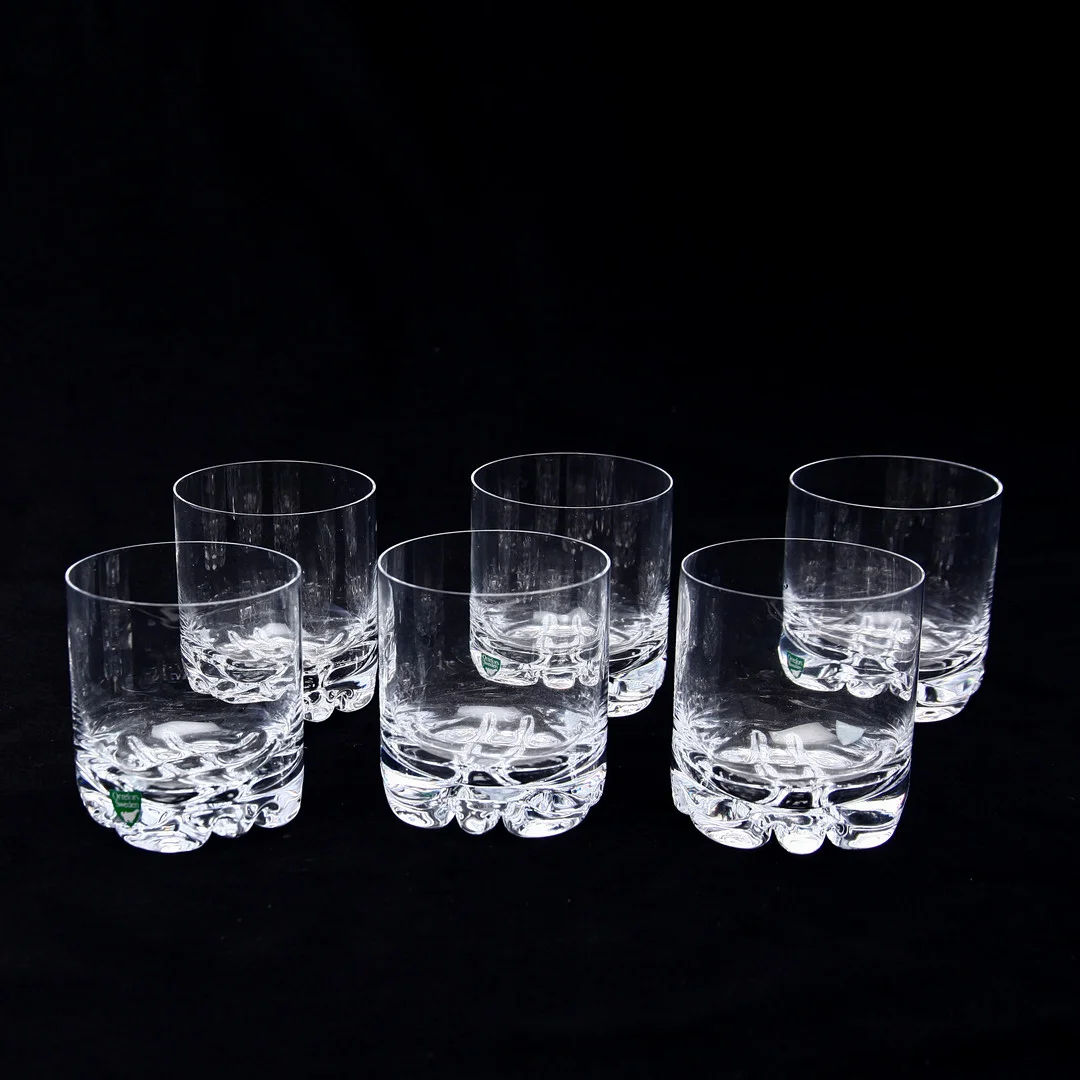 OLLE ALBERIUS. Whiskyglas, 6 stycken, "Erik", Orrefors. — Utility glass — Auktionsbyrån Varberg